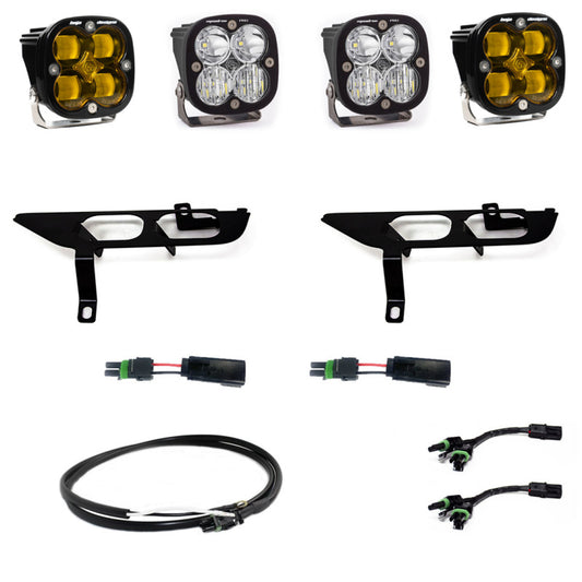 Baja Designs 21-22 Ford F-150 Squadron SAE Amber/Pro DC Up w/ DRL Fog Pocket Light Kit - Burkken Auto Parts
