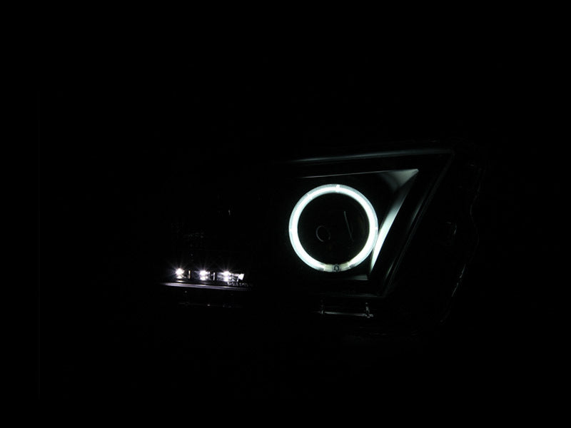ANZO 2010-2014 Ford Mustang Projector Headlights w/ Halo Black (CCFL) - Burkken Auto Parts