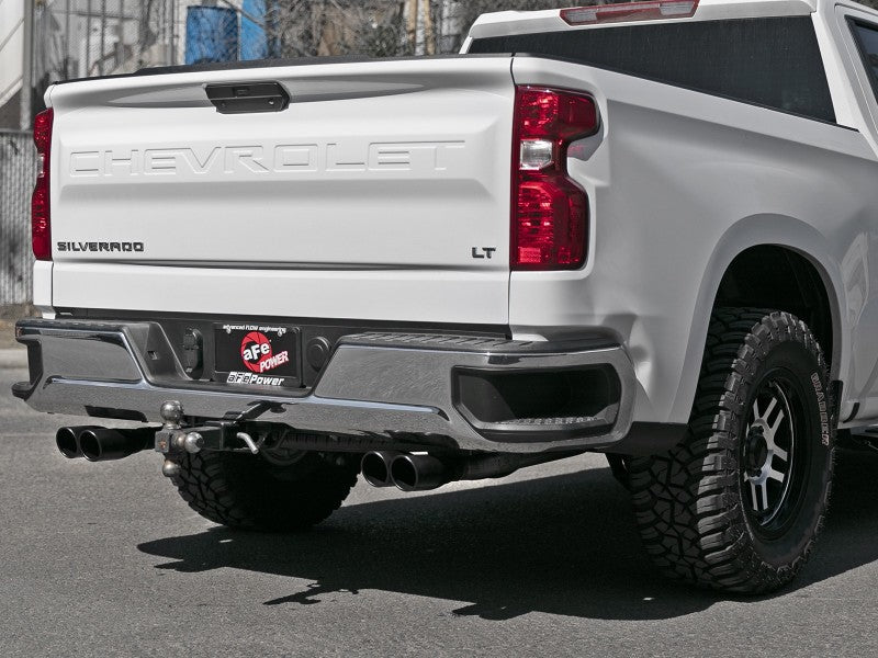 aFe Gemini XV 3in 304 SS Cat-Back Exhaust w/ Cutout 19-21 GM Silverado/Sierra 1500 V8- w/ Black Tips - Burkken Auto Parts