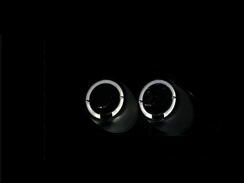 ANZO 2002-2004 Honda Civic Projector Headlights w/ Halo Black - Burkken Auto Parts