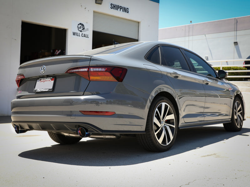 afe 19-21 VW Jetta GLI (MKVII) L4-2.0L (t) MACH Force-Xp 304 SS Cat-Back Exhaust System Blue Tips - Burkken Auto Parts