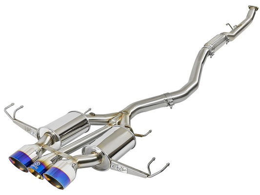 aFe Takeda 3in 304 SS Cat-Back Exhaust w/ Blue Flame Tips 2017+ Honda Civic Type R I4 2.0L (t) - Burkken Auto Parts