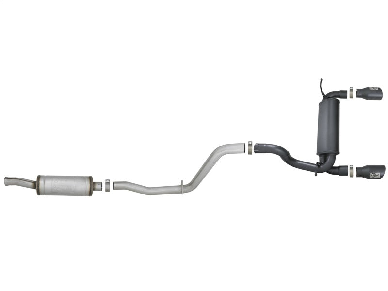 aFe Rebel Series 2.5in 409 SS Cat-Back Exhaust System w/ Black Tips Jeep Wrangler (JL) 2018 V6 3.6L - Burkken Auto Parts