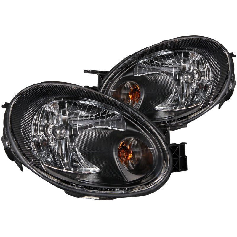 ANZO 2003-2005 Dodge Neon Crystal Headlights Black - Burkken Auto Parts