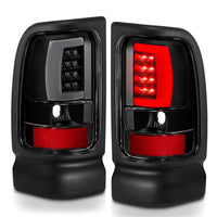 ANZO 1994-2001 Dodge Ram 1500 LED Taillights Plank Style Black w/Clear Lens - Burkken Auto Parts