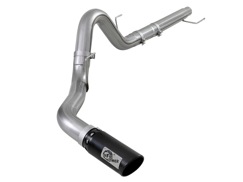 aFe Large Bore-HD 4in 409 SS DPF-Back Exh 18-19 Ford F-150 V6-3.0L (td) w/ Black Tip - Burkken Auto Parts