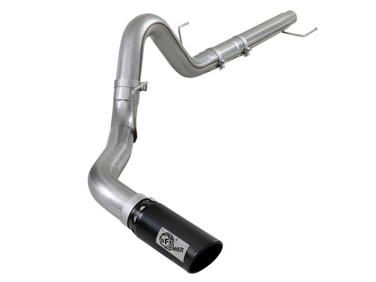 aFe Large Bore-HD 4in 409 SS DPF-Back Exh 18-19 Ford F-150 V6-3.0L (td) w/ Black Tip - Burkken Auto Parts