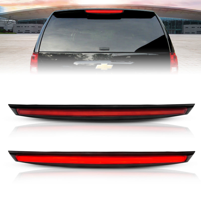 ANZO 2007-2014 Chevrolet Suburban 1500 LED 3rd Brake Light Black Housing Red Lens w/ Spoiler 1pc - Burkken Auto Parts