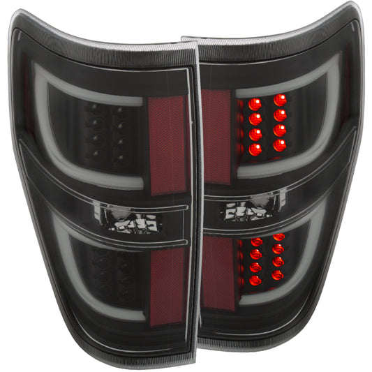 ANZO 2009-2013 Ford F-150 LED Taillights Black - Burkken Auto Parts