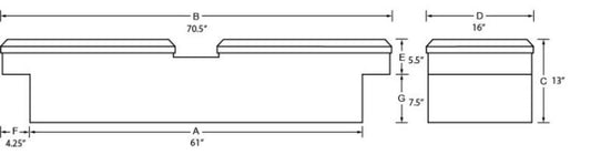 Tradesman Aluminum Economy Cross Bed Truck Tool Box (70in./Side Opening) - Brite - Burkken Auto Parts