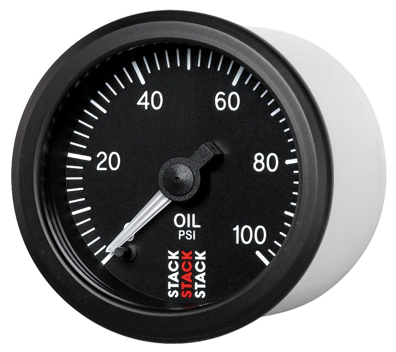 Autometer Stack 52mm 0-100 PSI 1/8in NPTF Male Pro Stepper Motor Oil Pressure Gauge - Black - Burkken Auto Parts