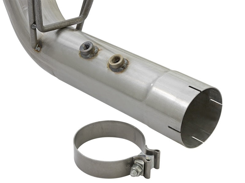 aFe ATLAS 4in DPF-Back Alum Steel Exhaust System w/Dual Exit Black Tip 2017 GM Duramax 6.6L (td) - Burkken Auto Parts