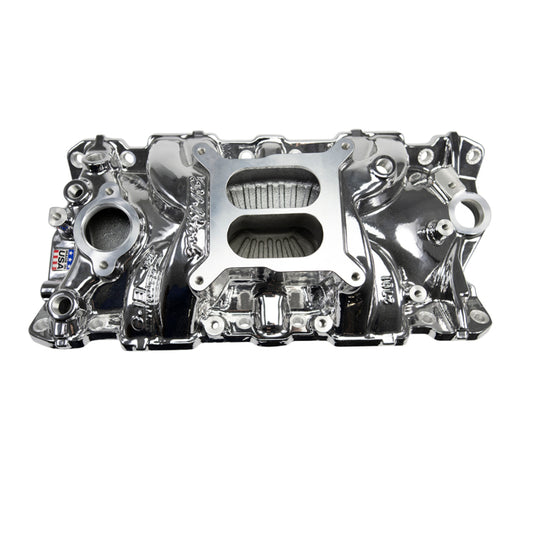 Edelbrock SBC Performer EPS Manifold - Chrome Plasma Coated - Burkken Auto Parts