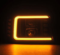 AlphaRex 92-96 Ford F-Series/Bronco LUXX-Series Proj Headlights Blk w/Actv Light SeqSig & SBDRL - Burkken Auto Parts