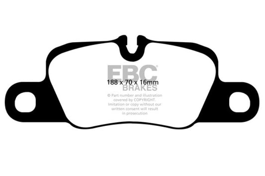 EBC 12-15 Porsche 911 (991) (Cast Iron Rotor only) 3.8 Carrera S Redstuff Rear Brake Pads - Burkken Auto Parts