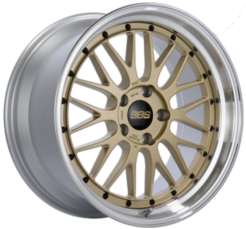 BBS LM 19x10 5x120 ET37 Gold Center / Diamond Cut Lip Wheel -82mm PFS/Clip Required