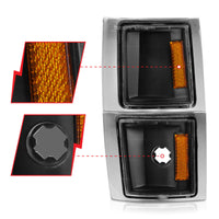 ANZO 1994-1998 Chevrolet Blazer Corner Lights Black Housing Clear Lens w/ Amber Reflector - Burkken Auto Parts