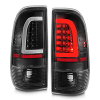 ANZO 1997-2003 Ford F-150 LED Tail Lights w/ Light Bar Black Housing Clear Lens - Burkken Auto Parts