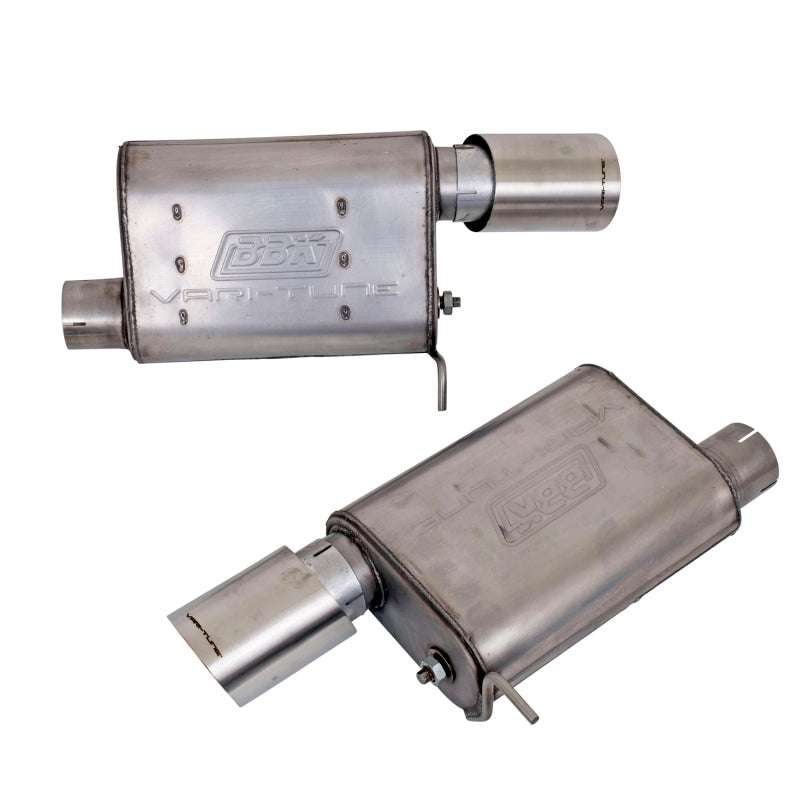 BBK Vari-Tune Axle Back Exhaust Kit 2 Adjustable Performance Mufflers 2-3/4 Pipe 4 in. Tips - Burkken Auto Parts