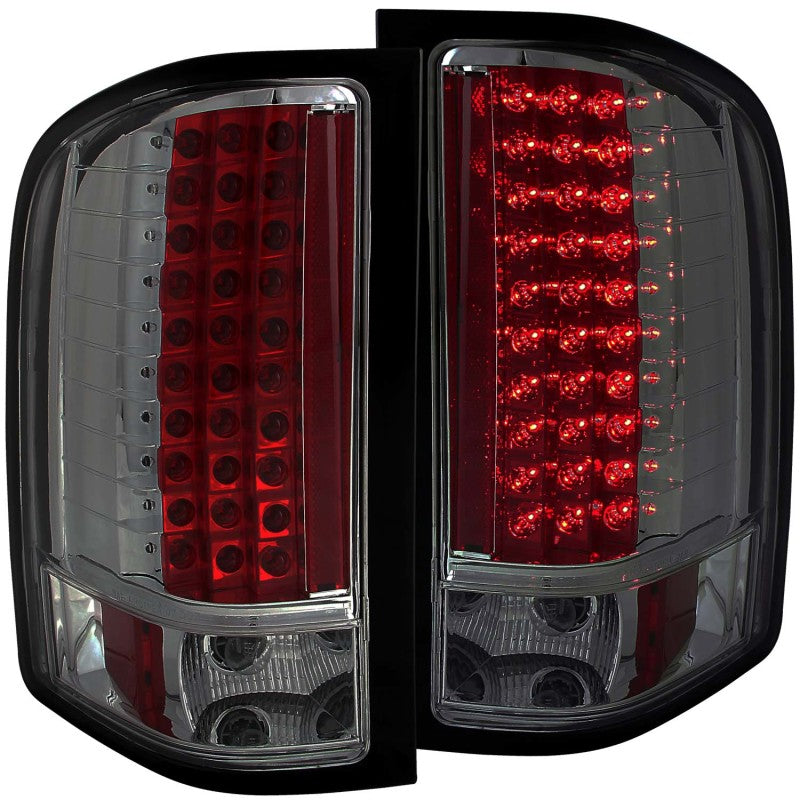 ANZO 2007-2013 Chevrolet Silverado 1500 LED Taillights Smoke - Burkken Auto Parts
