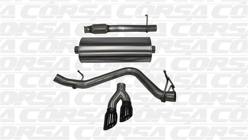 Corsa 14-19 GMC Sierra/Chevy Silv 1500 Reg. Cab/Long Bed 5.3L V8 Black Sport Single Side CB Exhaust - Burkken Auto Parts