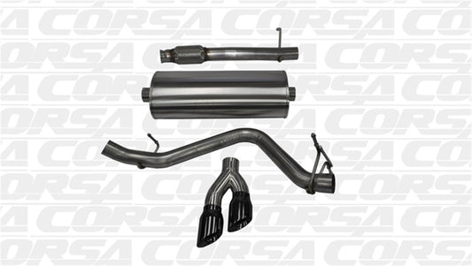 Corsa 14-19 GMC Sierra/Chevy Silv 1500 Reg. Cab/Long Bed 5.3L V8 Black Sport Single Side CB Exhaust - Burkken Auto Parts