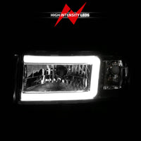 ANZO 94-02 Dodge RAM Crystal Headlight - w/ Light Bar Chrome Housing - Burkken Auto Parts