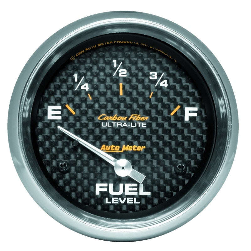 AutoMeter Gauge Fuel Level 2-5/8in. 240 Ohm(e) to 33 Ohm(f) Elec Carbon Fiber - Burkken Auto Parts