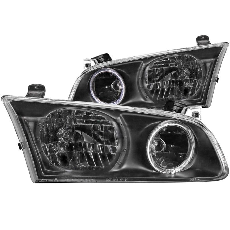 ANZO 2000-2001 Toyota Camry Crystal Headlights w/ Halo Black - Burkken Auto Parts