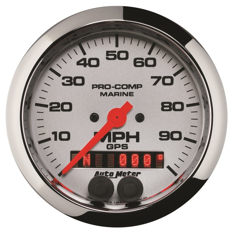 Autometer Marine Chrome 3-3/8in 100MPH GPS Speedometer Gauge - Burkken Auto Parts