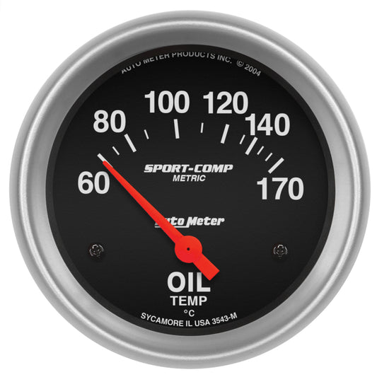 Autometer Sport-Comp 66.7mm 60-170 Deg C Short Sweep Electronic Oil Temperature Gauge - Burkken Auto Parts