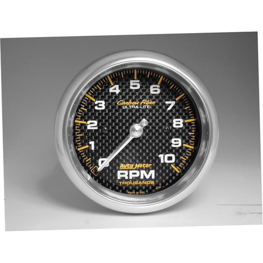Autometer Carbon Fiber 3 3/8 10000 RPM In-Dash Tachometer - Burkken Auto Parts