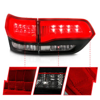 ANZO 2014-2016 Jeep Grand Cherokee LED Taillights Red/Clear - Burkken Auto Parts