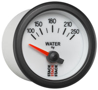Autometer Stack 52mm 100-250 Deg F 1/8in NPTF Electric Water Temp Gauge - White - Burkken Auto Parts