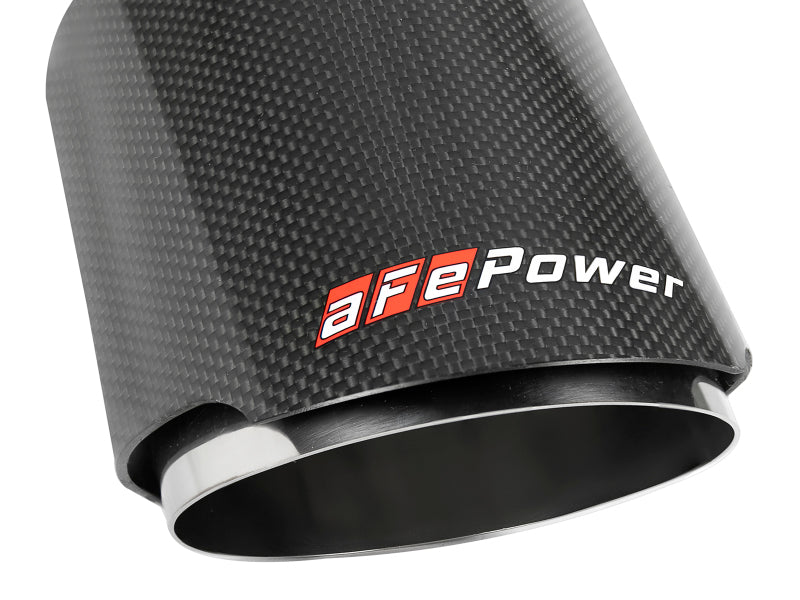 aFe MACH Force-Xp 304 SS Clamp-On Exhaust Tip 2.5in. Inlet / 4.5in. Outlet / 7in. L - Carbon Fiber - Burkken Auto Parts
