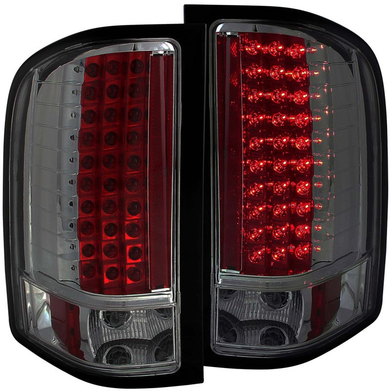 ANZO 2007-2013 Chevrolet Silverado 1500 LED Taillights Smoke - Burkken Auto Parts