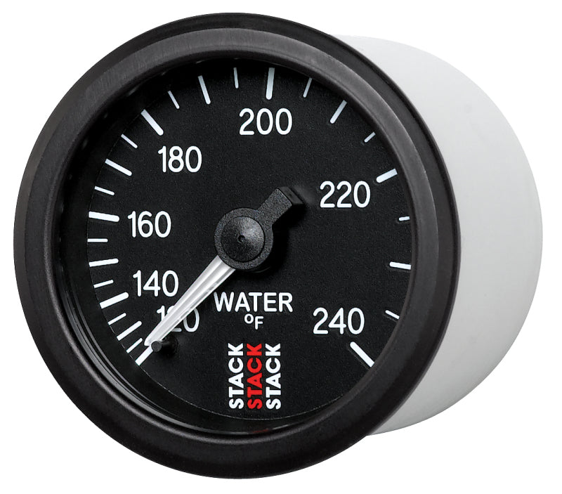Autometer Stack 52mm 120-240 Deg F 1/2in Npt (M) Mechanical Water Temp Gauge - Black - Burkken Auto Parts