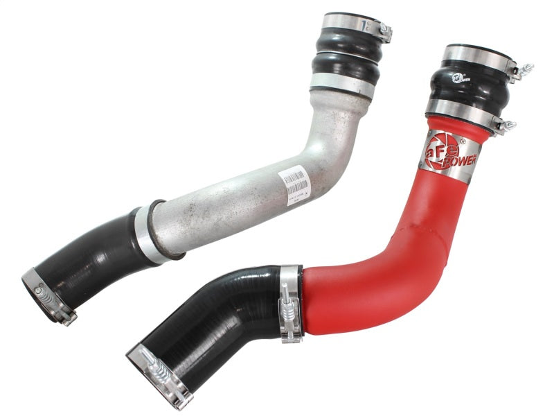 aFe BladeRunner 3in Red Intercooler Tube Hot Side w/Couplings 13-14 Dodge RAM Diesel 6.7L (td) - Burkken Auto Parts