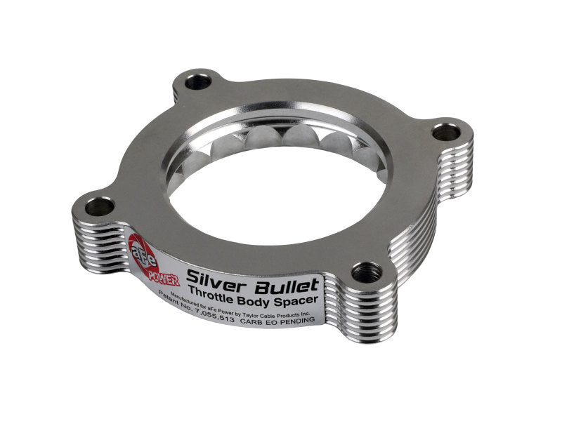 aFe 11-14 Ford Mustang/ 11-14 Ford F-150 V6 3.7L Silver Bullet Throttle Body Spacer - Silver - Burkken Auto Parts