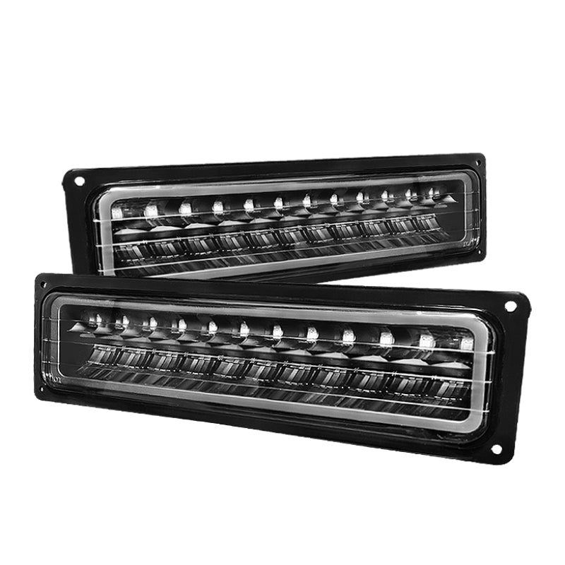 xTune Chevy C10 88-98 LED Bumper Lights Black CPL-CCK94-LED-BK - Burkken Auto Parts