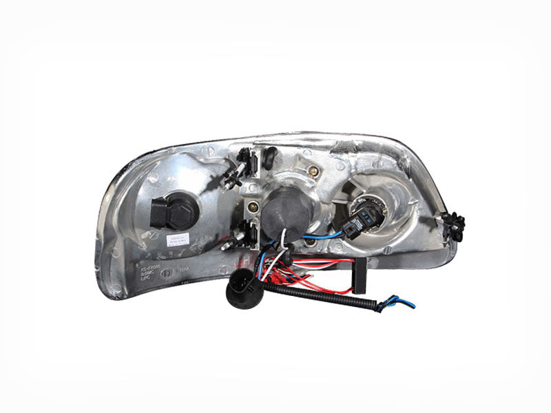 ANZO 1997.5-2003 Ford F-150 Projector Headlights w/ Halo and LED Chrome 1pc - Burkken Auto Parts