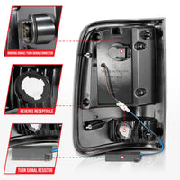 ANZO 2004-2006 Ford F-150 LED Tail Lights w/ Light Bar Black Housing Clear Lens - Burkken Auto Parts