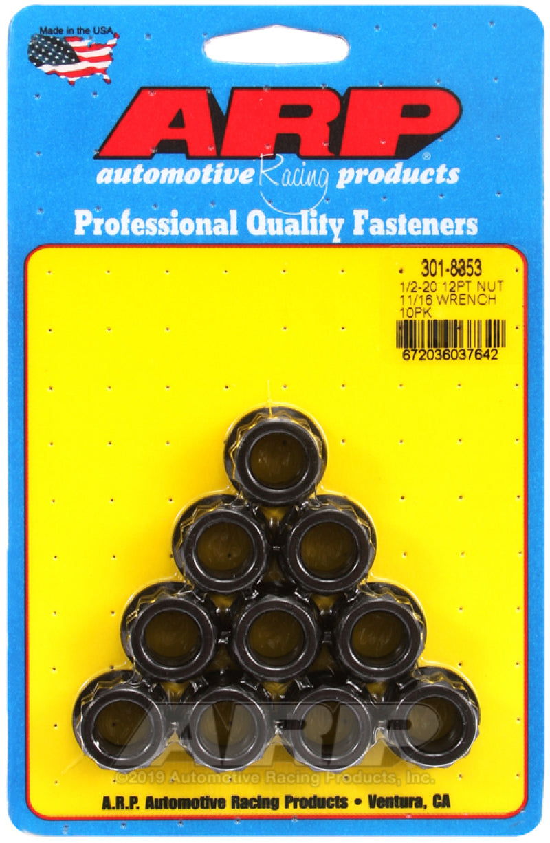 ARP 1/2-20 11/16 Socket 12pt Nut Kit (Set of 10) - Burkken Auto Parts