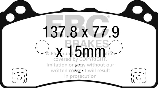 EBC 2016-2017 Ford Focus RS Front Greenstuff Brake Pads - Burkken Auto Parts