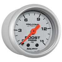 Autometer Ultra-Lite 52mm 0-15 PSI Mechanical Boost Gauge - Burkken Auto Parts