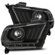 AlphaRex 10-12 Ford Mustang LUXX LED Proj Headlights Plank Style Alpha Blk w/Activ Light/Seq Signal - Burkken Auto Parts