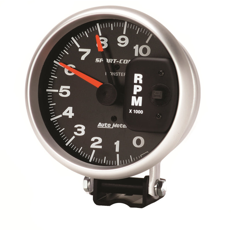 AutoMeter Gauge Tachometer 5in. 10K RPM Pedestal W/ Red Line Sport-Comp - Burkken Auto Parts