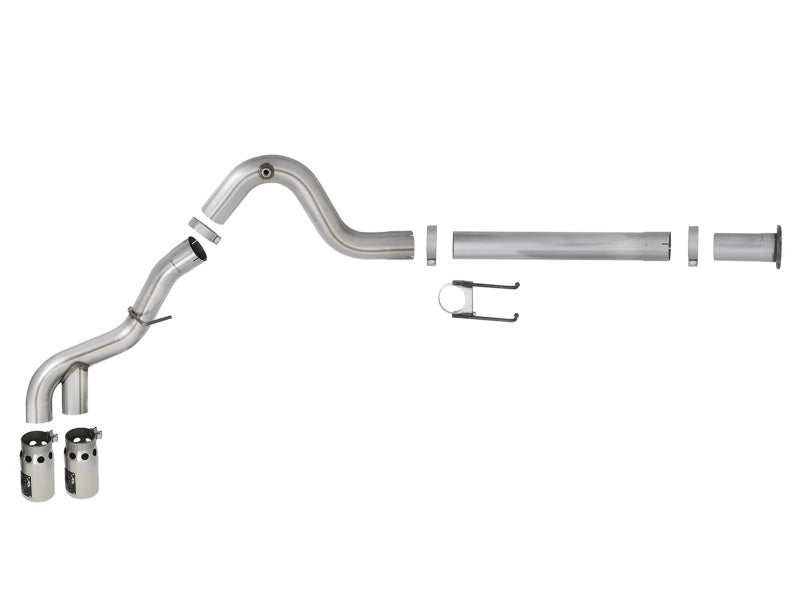 aFe Power 15-16 Ford F250/F350 6.7L Diesel Rebel XD 4in 409 SS DPF-Back Exhaust System - Pol Tips - Burkken Auto Parts