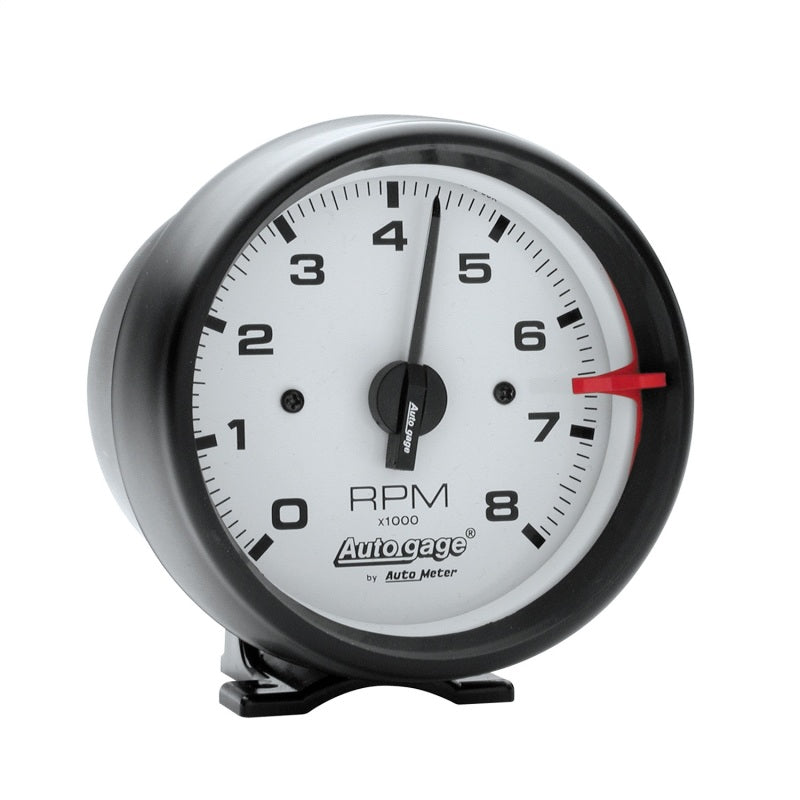 Autometer Autogage 3-3/4in Black with White Face 8,000 RPM Pedestal Mount Tachometer - Burkken Auto Parts