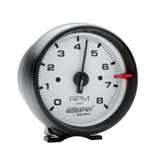 Autometer Autogage 3-3/4in Black with White Face 8,000 RPM Pedestal Mount Tachometer - Burkken Auto Parts